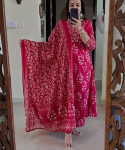 Anarkali Kurti Pant Malmal Dupatta