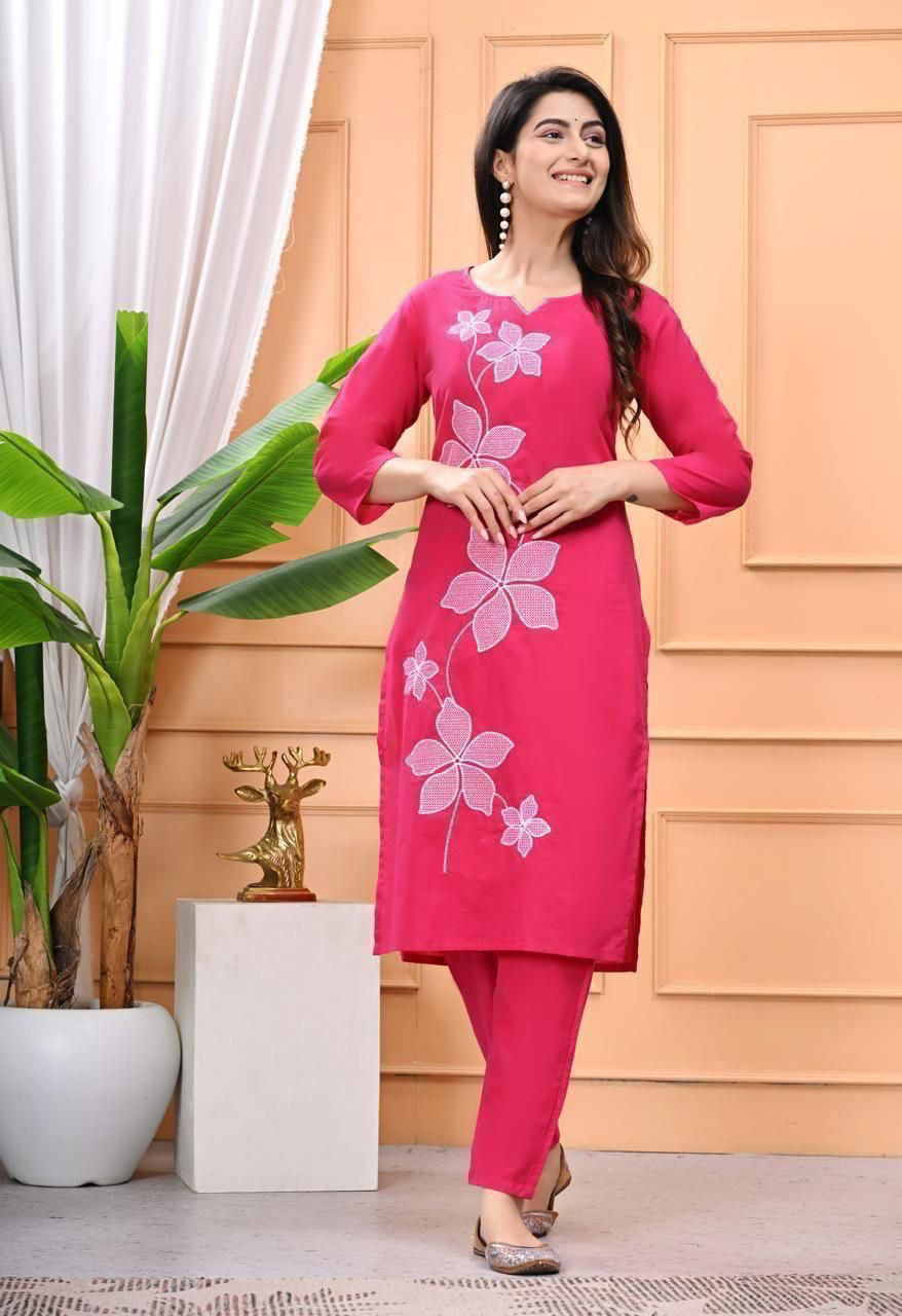 Embroidered two-piece ethnic wear set