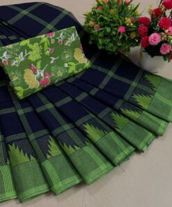 Premium Pure Chettinad Cotton Sarees with Kalamkari Blouse