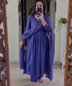 Alternative view of Purple Pure Lilan Anarkali suit set