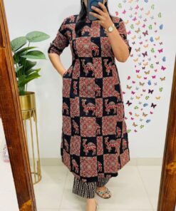 A stylish A-line kurti co-ord set