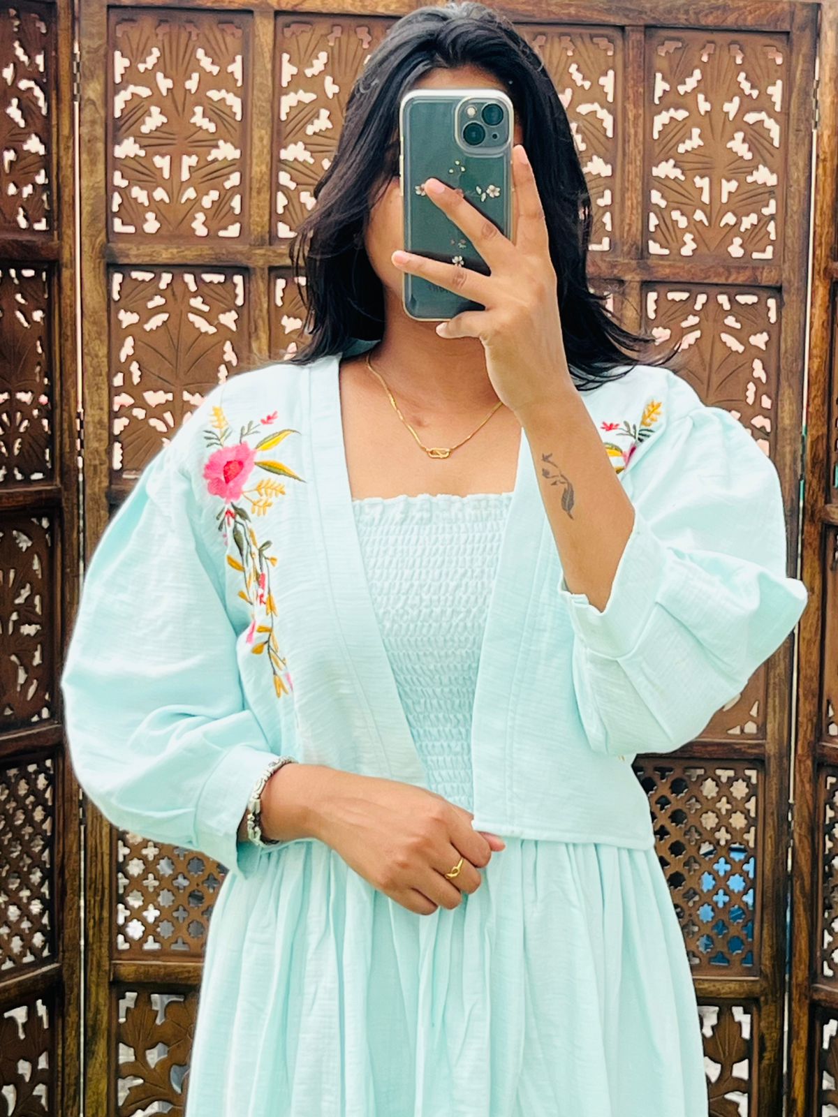 Chic Midi Dress with Shrug