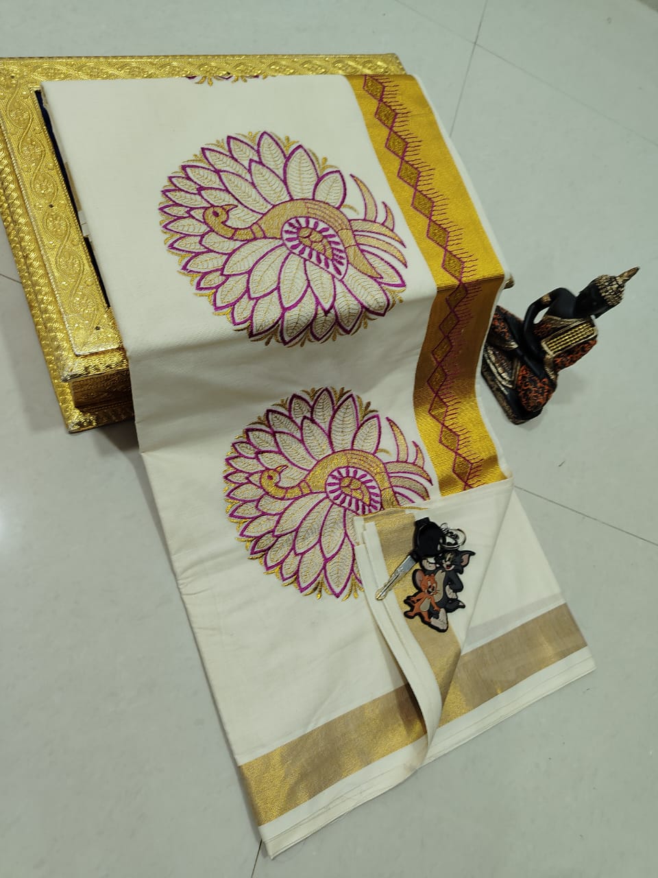 Kerala Cotton Saree with Embroidery