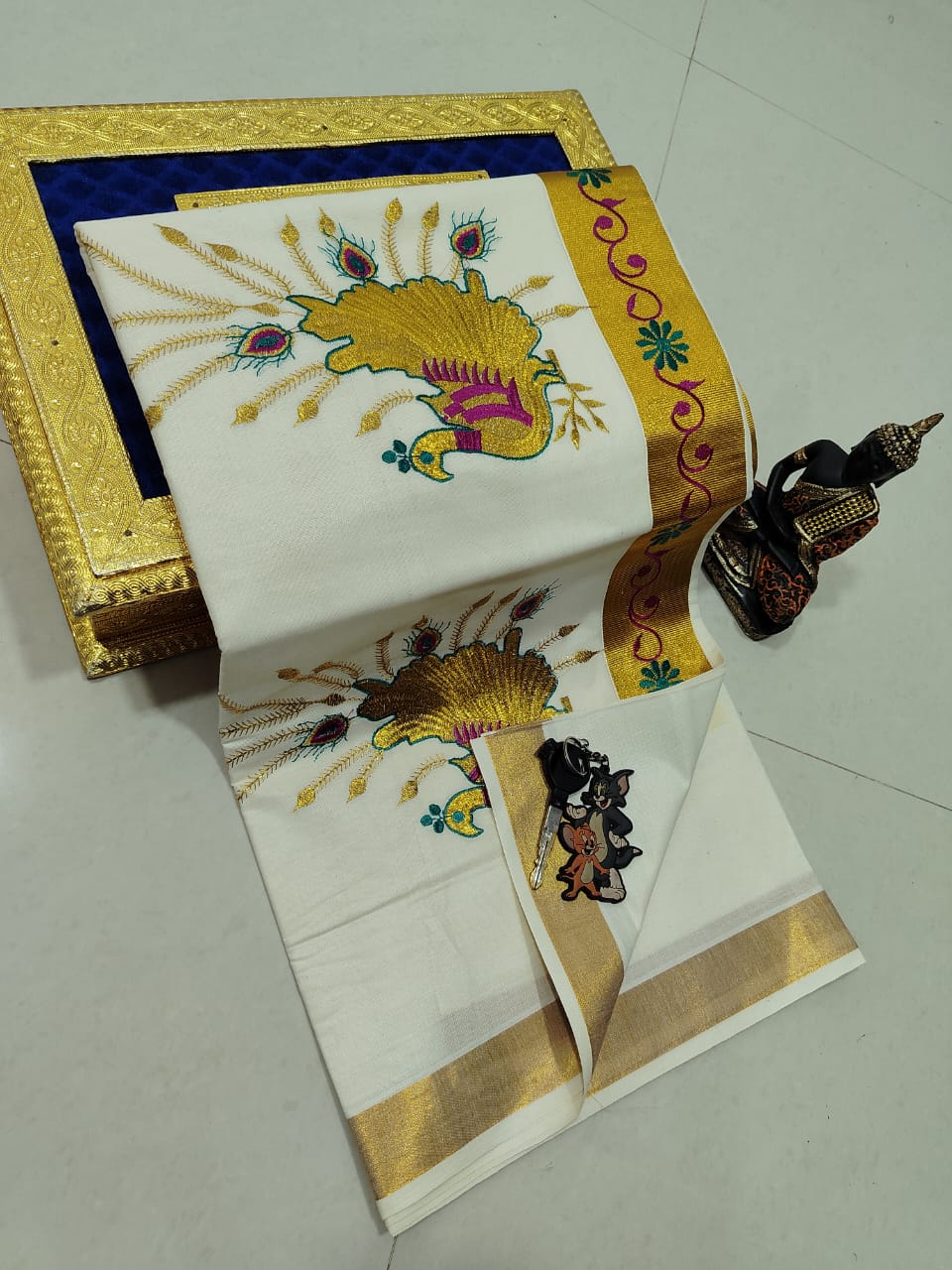 Kerala Cotton Saree with Embroidery