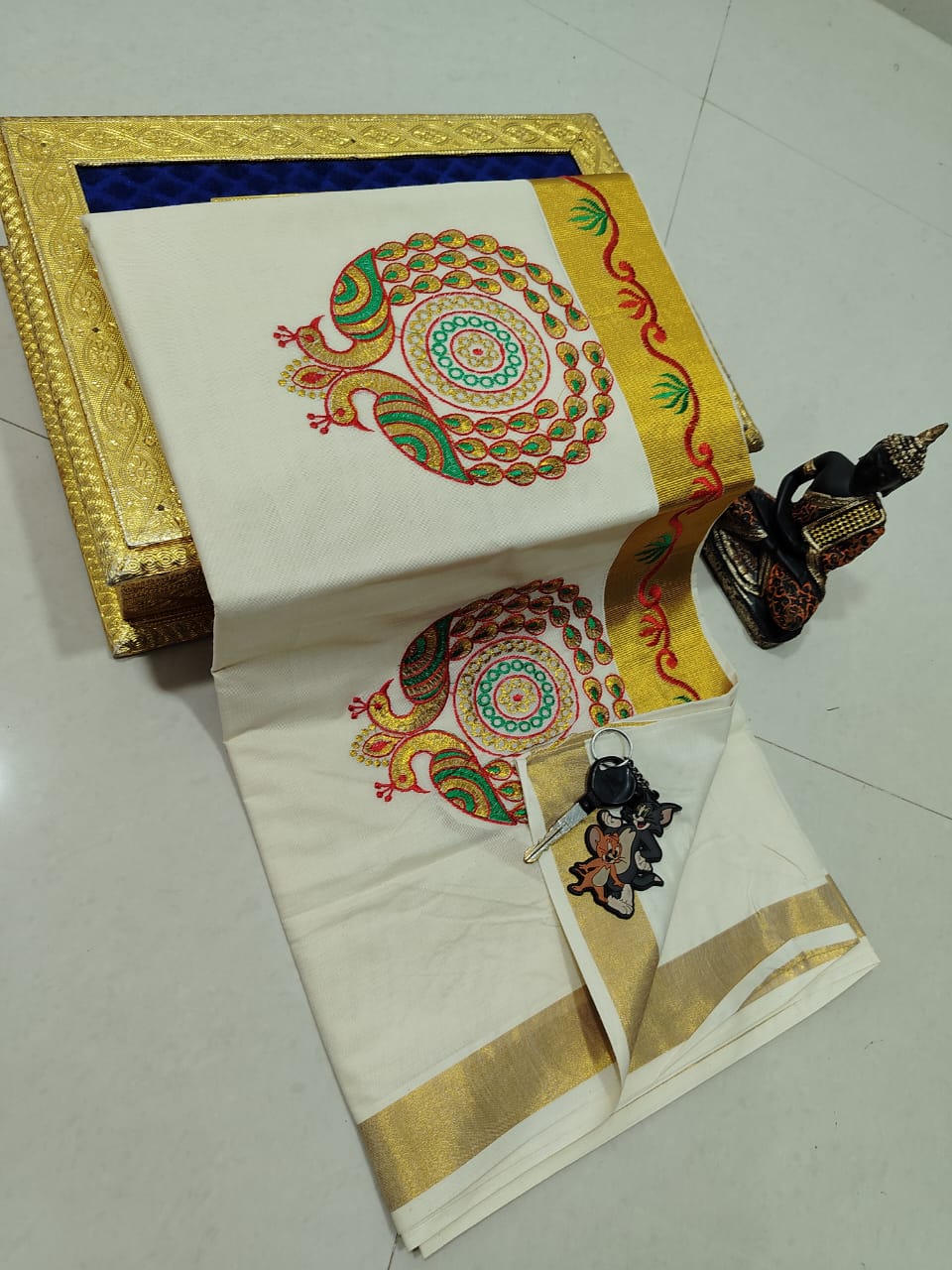 Kerala Cotton Saree with Embroidery