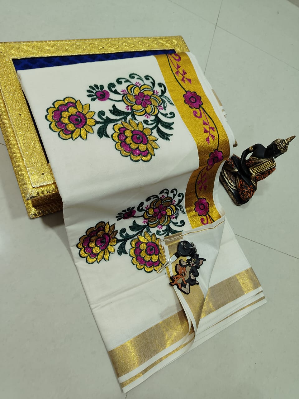 Kerala Cotton Saree with Embroidery