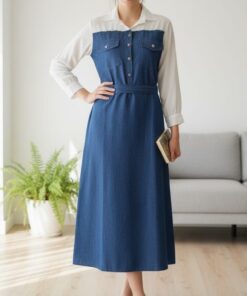 Alternative view of Long Denim Dress with Belt