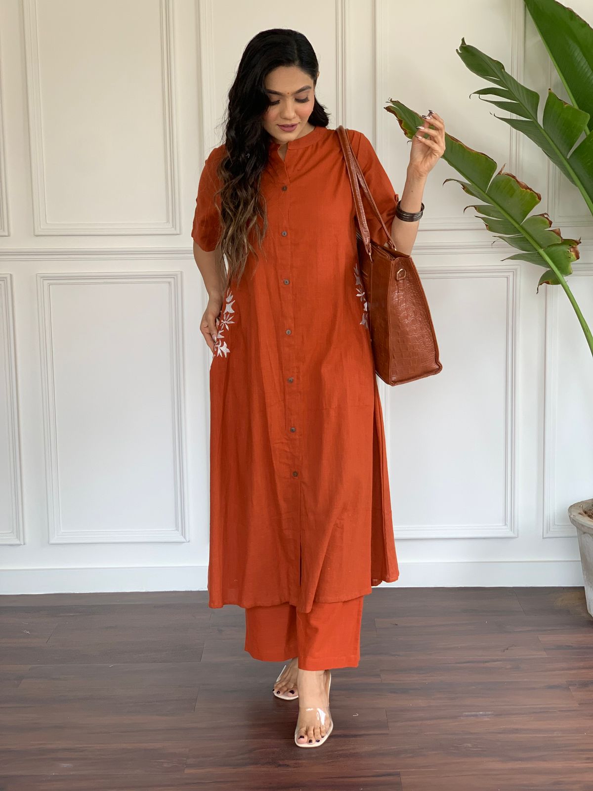 Premium Cotton Slub A-Line Kurta Set - Image 4