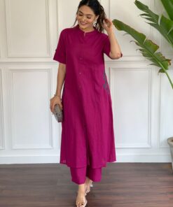 Premium Cotton Slub A-Line Kurta Set