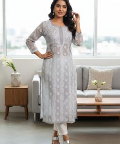 Premium Voile Cotton Chikankari Kurti