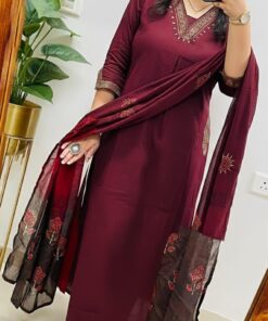 Pure Cotton Kurti Pant Dupatta Set
