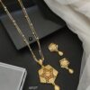 AD Micro Gold Delicate Chain Pendant Set