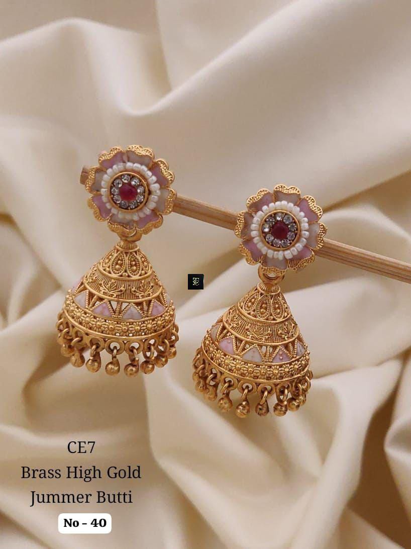 Brass High Gold Jumka Butti Earrings