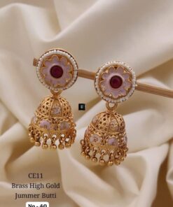 Brass High Gold Jumka Butti Earrings