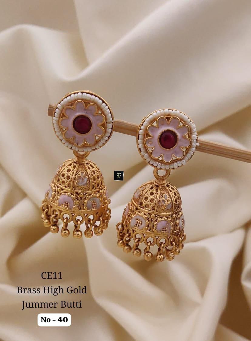 Brass High Gold Jumka Butti Earrings