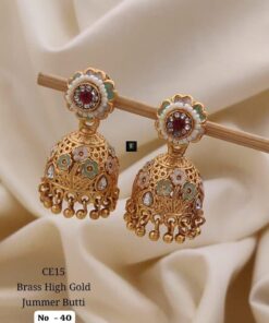Brass High Gold Jumka Butti Earrings