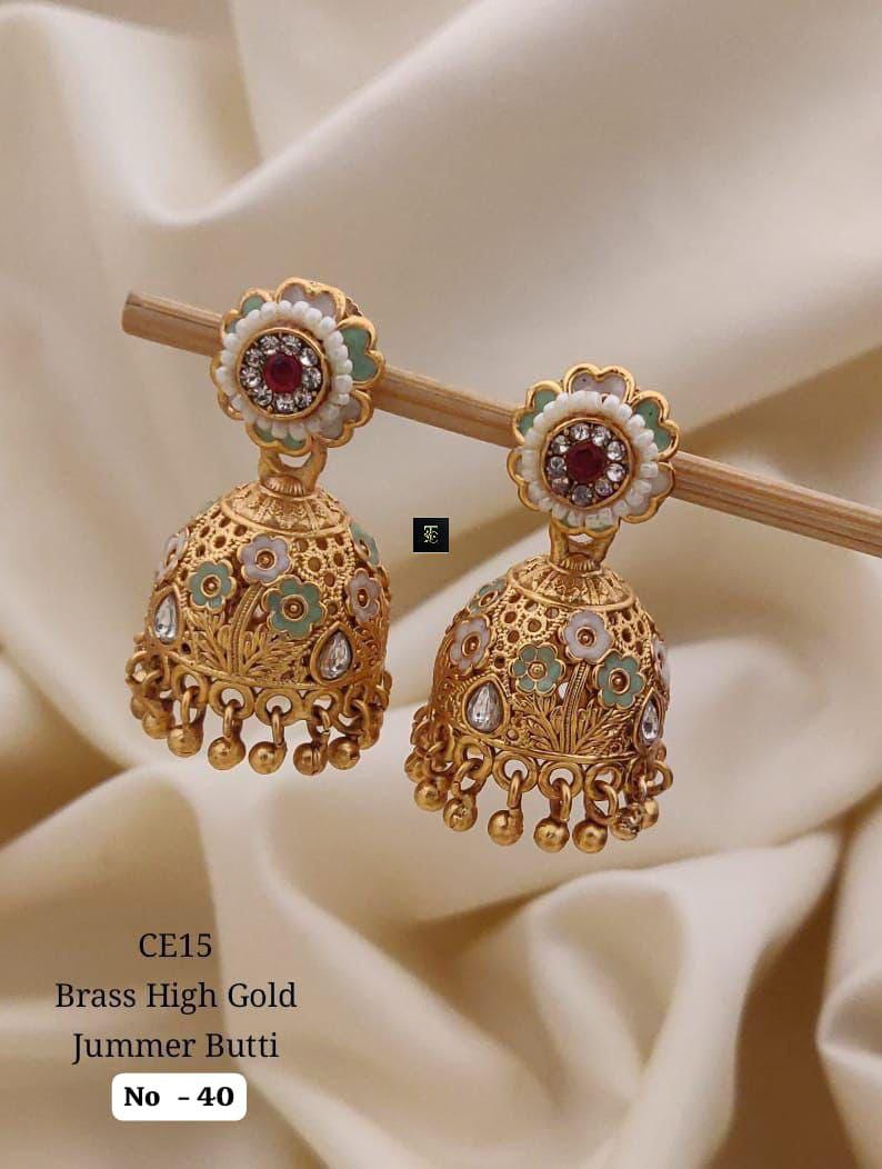 Brass High Gold Jumka Butti Earrings