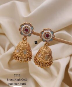 Brass High Gold Jumka Butti Earrings