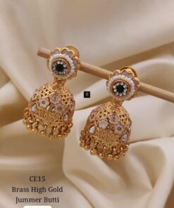 Brass High Gold Jumka Butti Earrings