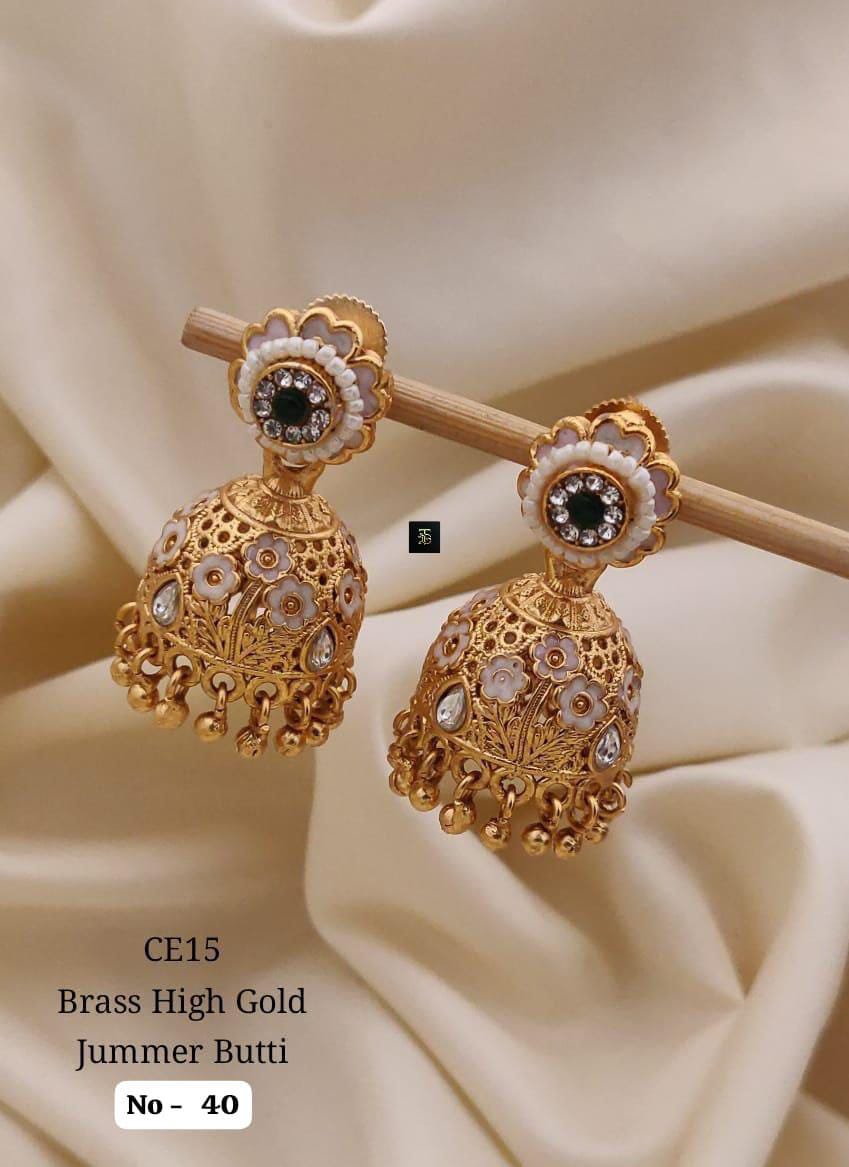 Brass High Gold Jumka Butti Earrings