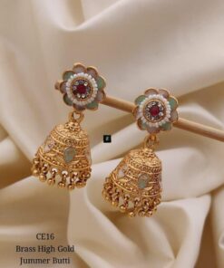 Brass High Gold Jumka Butti Earrings