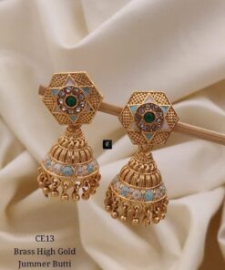 Brass High Gold Jumka Butti Earrings