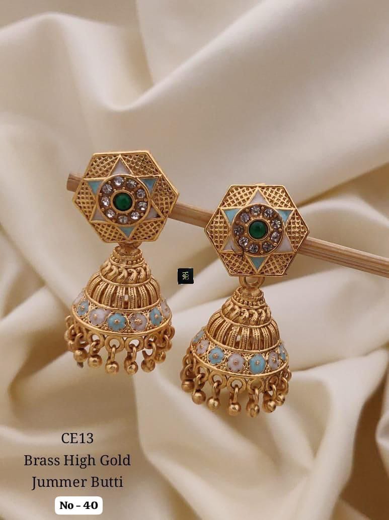 Brass High Gold Jumka Butti Earrings