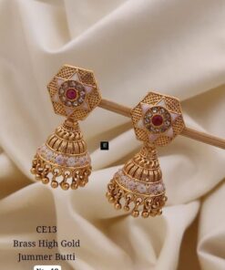 Brass High Gold Jumka Butti Earrings