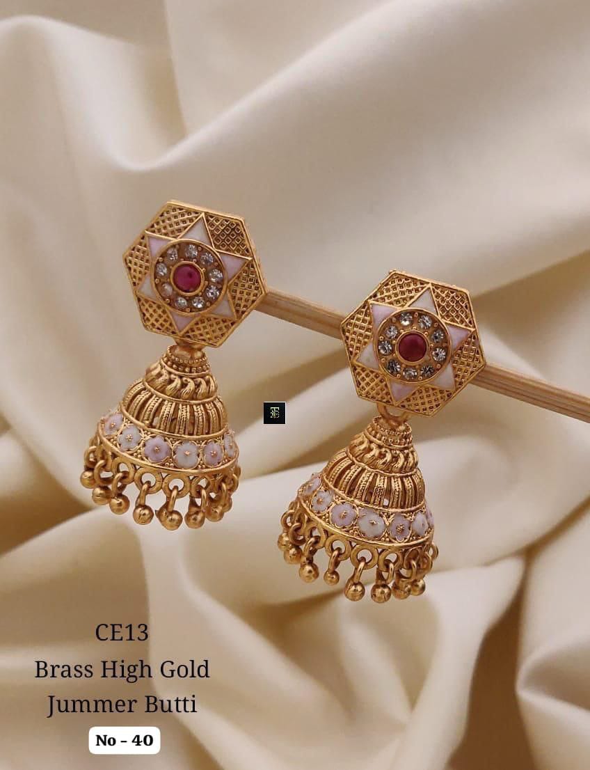 Brass High Gold Jumka Butti Earrings