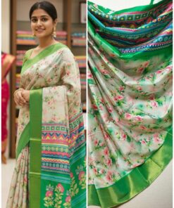 Cherry Fancy Jari Tissue Border Saree