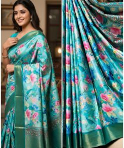 Cherry Fancy Jari Tissue Border Saree