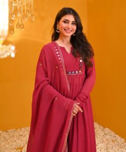 Festive Rayon Anarkali Kurti Set