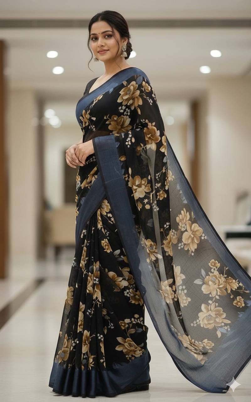 Forever Hit n Trending Satin Patta Saree