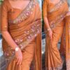 Stunning Cut Work Visca Slub Silk Saree