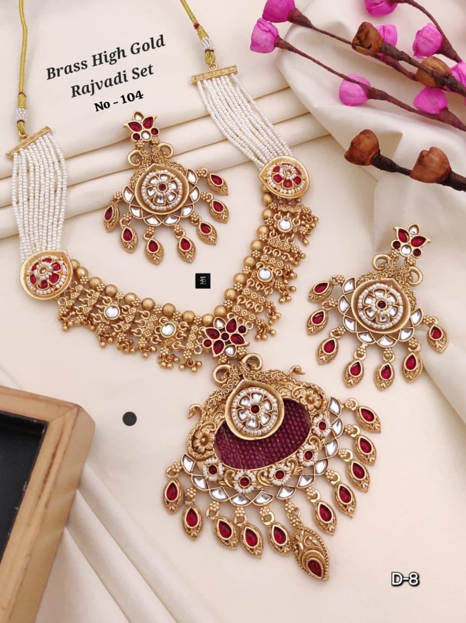 Royal Rajwadi Kundan Pearl Necklace Set