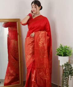 Alternative view of Soft Weaving Soft Litchi Silk Sarees