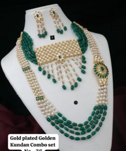 Gold-Plated Kundan Combo Set