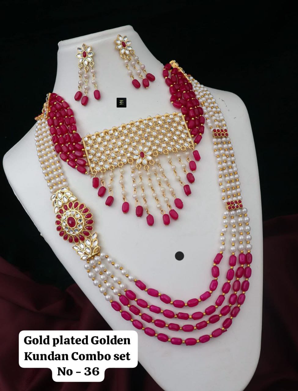 Gold-Plated Kundan Combo Set