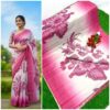 Elegant floral-printed saree