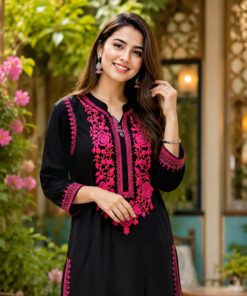 Alternative view of Chikankari Rayon Top